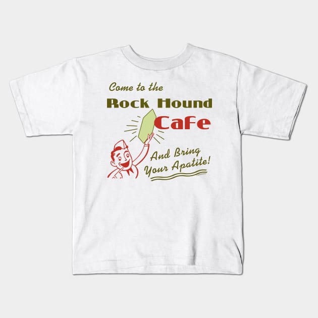 Rock Hound Cafe Kids T-Shirt by jrotem